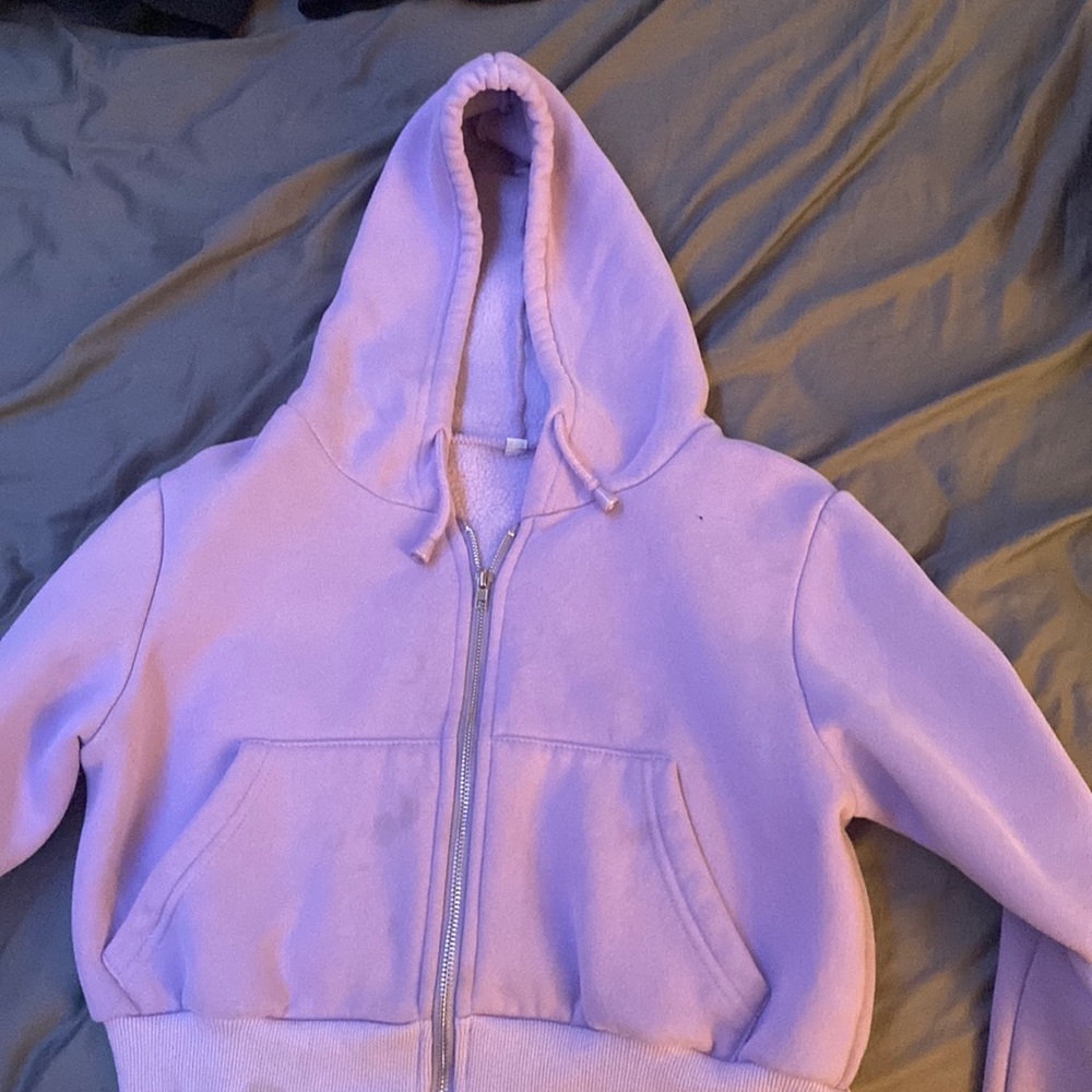 Cropped lavender zip up